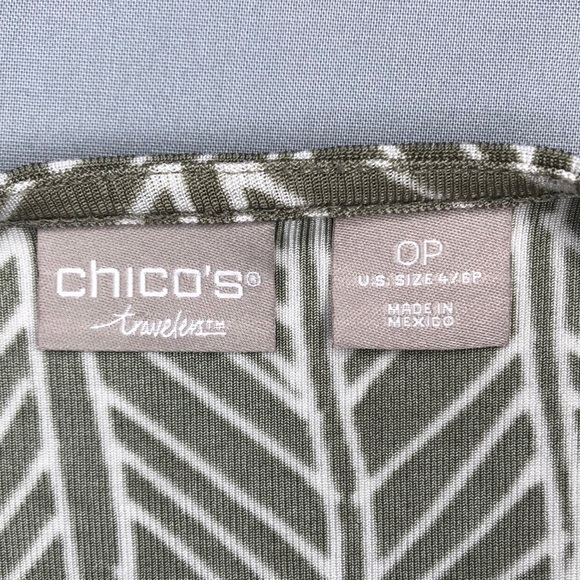 Chico’s Travelers Classic Printed Drape-Neck Top - Picture 6 of 7